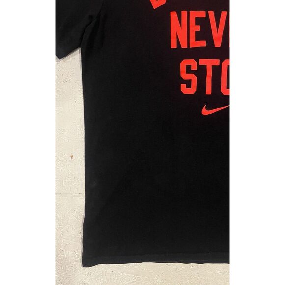 Nike Dri Fit Athletic Cut Buckets Never Stop Mens Large Short Sleeve Black Shirt - Picture 3 of 9